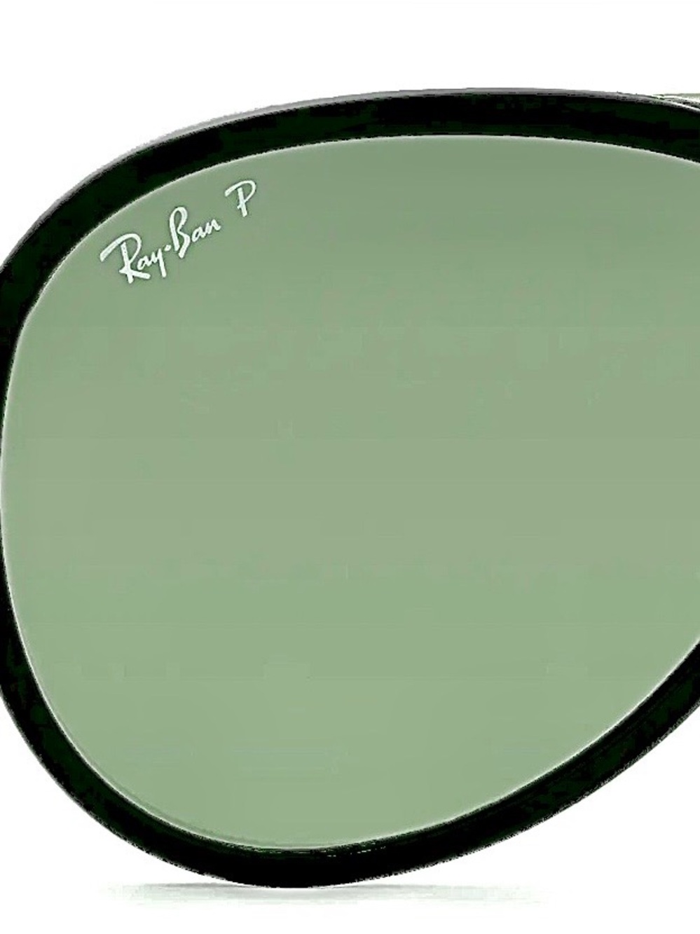 Ray-Ban Aviator Sunglasses with Green Lenses and Black Frame $95 NEW - Picture 6 of 8